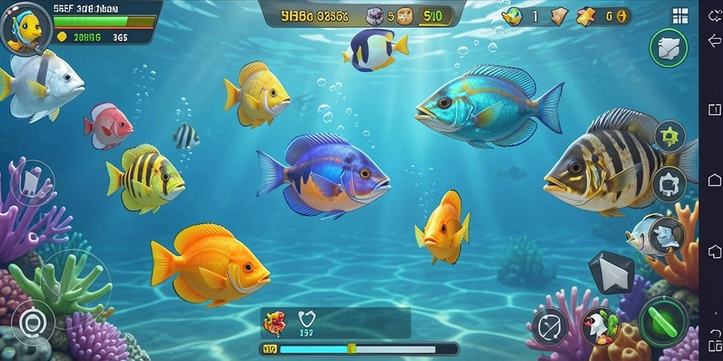 Tampilan gameplay Tembak Ikan yang seru dan penuh warna.