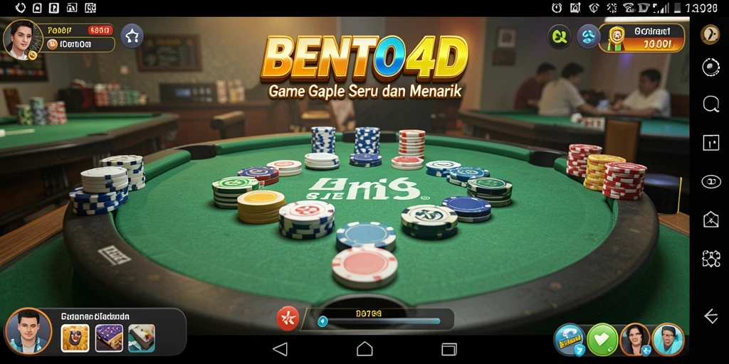 Tampilan gameplay seru dalam BENTO4D saat bermain Gaple.