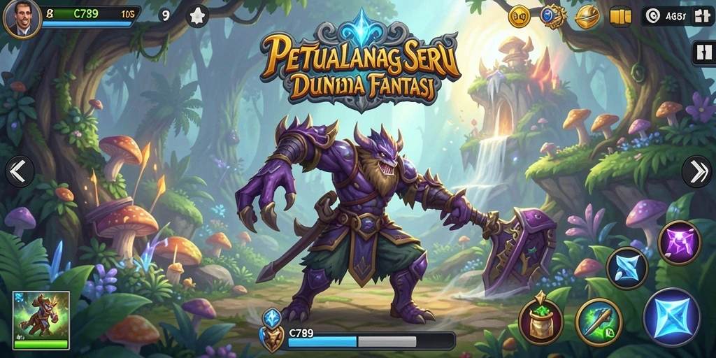 Screenshot gameplay dari C789 menampilkan aksi petualangan yang mendebarkan.
