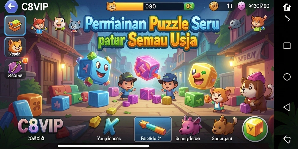 Tampilan gameplay C8VIP yang mengasyikkan dan penuh warna.