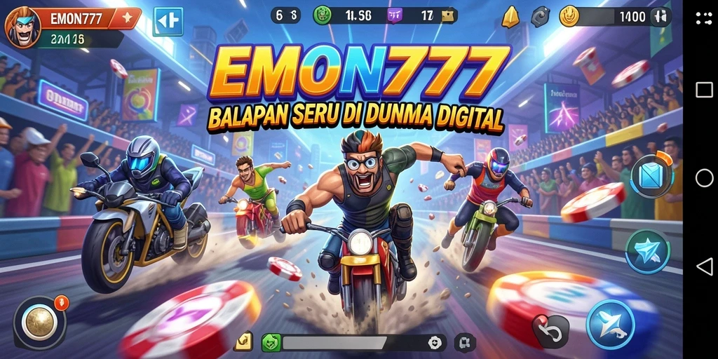 Gameplay balapan seru dari EMON777 dengan mobil cepat.