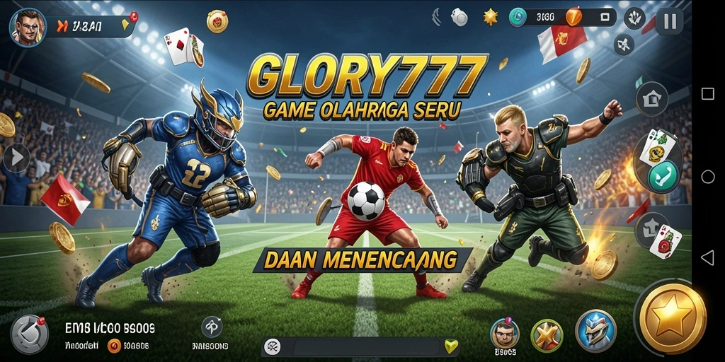 Screenshot gameplay GLORY777 menampilkan aksi olahraga yang mendebarkan.