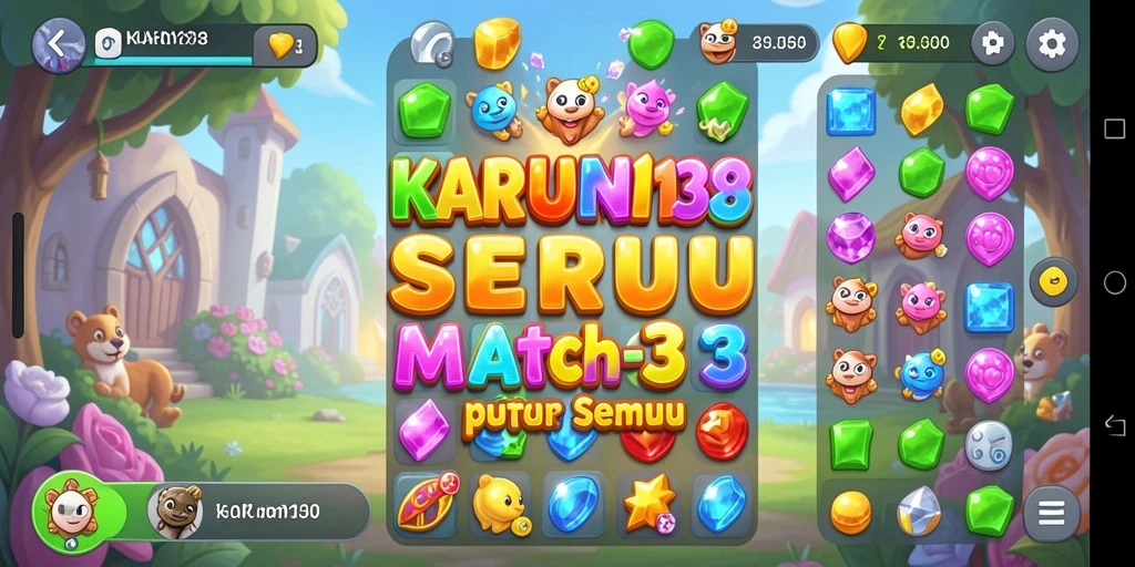 Tangkapan layar gameplay KARUN138 dengan keseruan Match-3.