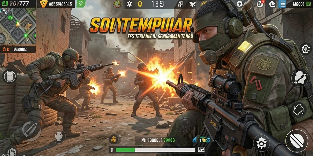Screenshot gameplay SOV777 dengan aksi tembak-menembak yang seru.