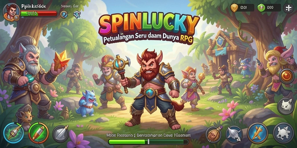 Tampilan grafis epik SPINLUCKY dalam game RPG.